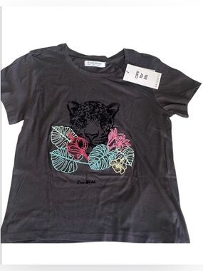 Basement Gray Embroidered T-Shirt Size Small NWT